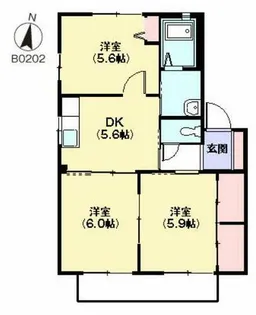 ハウストランキル B棟【202号室】の間取り