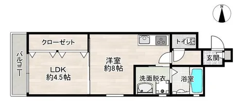 クリエオーレ大蓮東Ⅱ【2階】の間取り