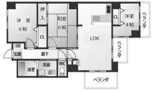 大阪府泉南市信達市場【マンション】の間取り