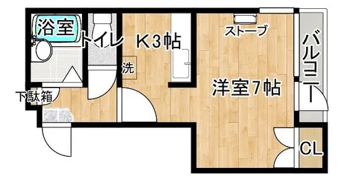 ベルメゾン北22条【3階】の間取り