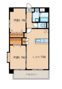 シャルマンパーク若江【2階】の間取り