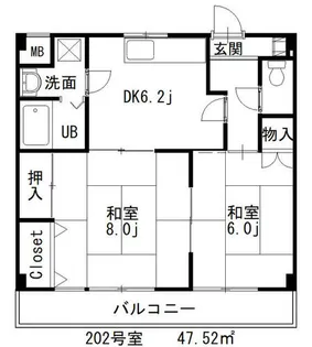 リバーコート湊川【2階】の間取り
