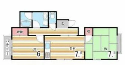 ミヤリバ西蔵【102号室】の間取り