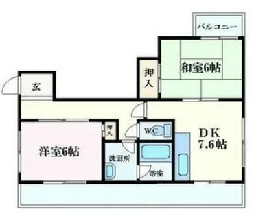 ミヤリバ西蔵【102号室】の間取り