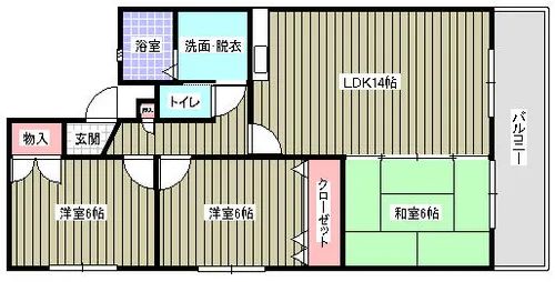 エル・スール小原川Ⅱ番館【2階】の間取り