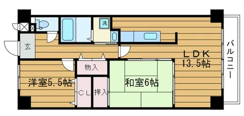 大阪府吹田市佐井寺3丁目【マンション】の間取り