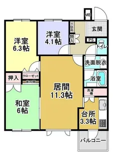 アルファコート宮の森【207号室】の間取り