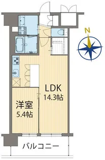 1LDKの間取り画像