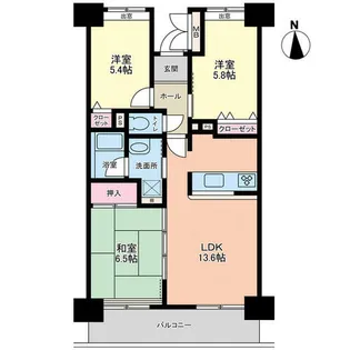 北九州市住宅供給公社 ルワージュ八幡駅前Ⅰ【1-1404号室】の間取り