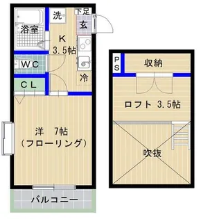 エムビル香椎駅前【205号室】の間取り