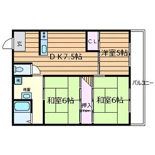 大阪府吹田市千里山高塚【マンション】の間取り