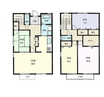 兵庫県西宮市殿山町【一戸建】の間取り