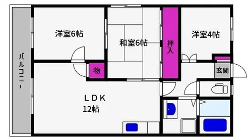 兵庫県神戸市東灘区西岡本3丁目【マンション】の間取り