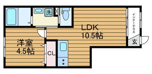 大阪府吹田市山田東1丁目【アパート】の間取り