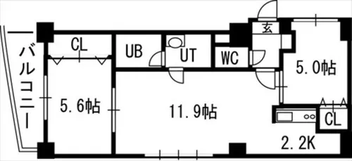 グランカーサ永山公園通 west【9階】の間取り