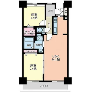 福岡県北九州市八幡東区西本町4丁目【マンション】の間取り
