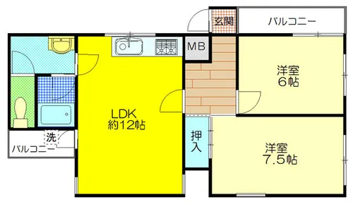 兵庫県神戸市垂水区高丸1丁目【マンション】の間取り