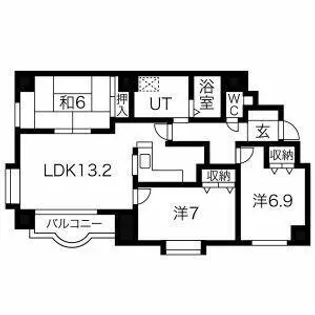 北海道札幌市北区北四十条西5丁目【マンション】の間取り