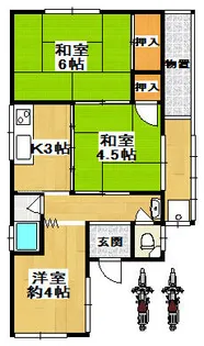 大阪府大東市北条1丁目【一戸建】の間取り