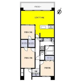 ライオンズ芦屋グランフォート【5階】の間取り