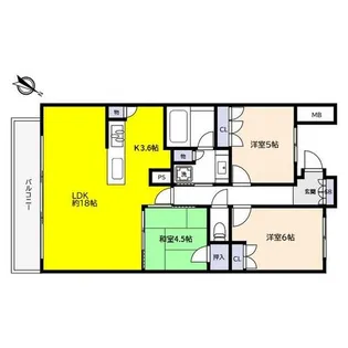 ライオンズ芦屋グランフォート【3階】の間取り