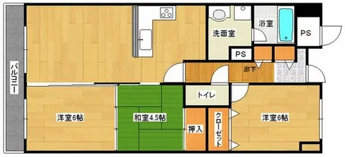 グレイス羽衣【105号室】の間取り