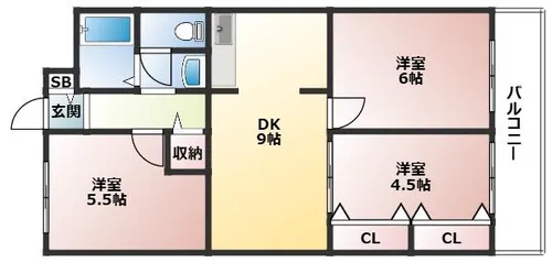 シャン堀之内【1階】の間取り