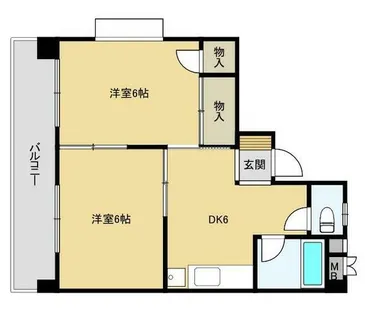 プリンセスリバーサイド【101号室】の間取り