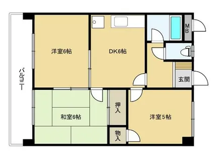 プリンセスリバーサイド【403号室】の間取り