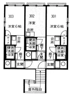 パークビル【301号室】の間取り