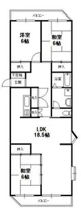 ふよう小戸ハイツ【3階】の間取り
