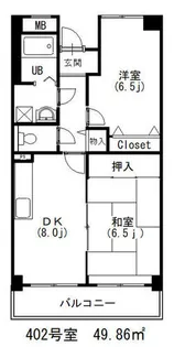 サンリッジ湊川【4階】の間取り