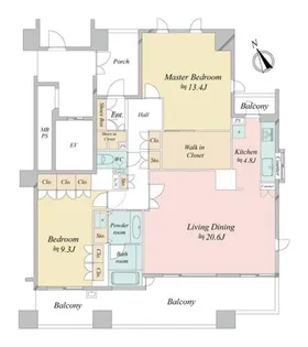 西宮マリナパークシティ・海のまちハーバーヴィラ南棟【11階】の間取り