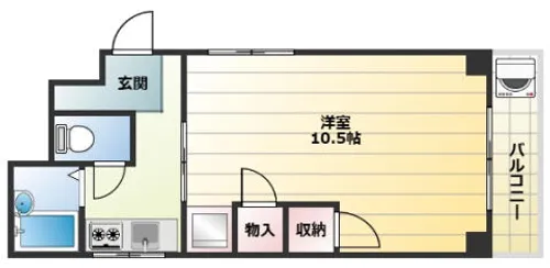 甲南灘コーポラス【308号室】の間取り