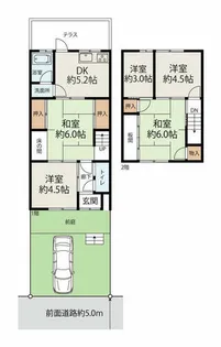 京都府綴喜郡宇治田原町大字荒木小字東出【テラスハウス】の間取り