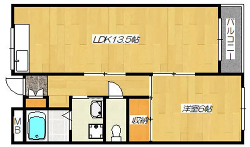 シェソワミカサ【2階】の間取り