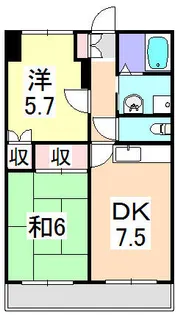 メゾン立岡C【2階】の間取り