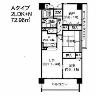 大阪府大阪市生野区巽南3丁目【マンション】の間取り