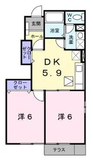 福岡県築上郡吉富町大字広津【アパート】の間取り