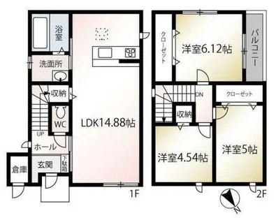 福岡県北九州市門司区寺内2丁目【一戸建】の間取り