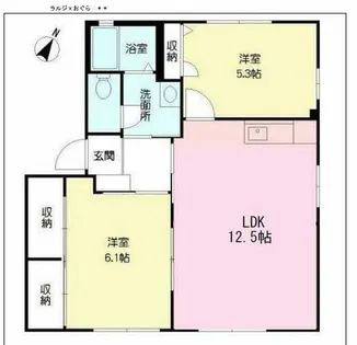 ラルジェおぐらA棟【1階】の間取り