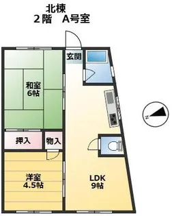 島上マンション 北棟【2号室】の間取り