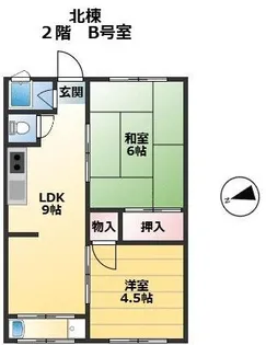 島上マンション 北棟【2号室】の間取り
