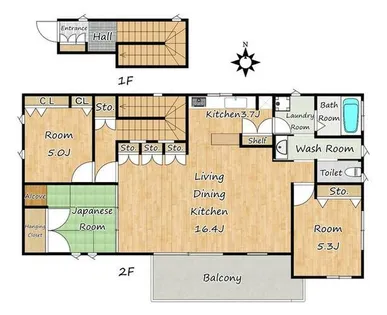 愛知県名古屋市南区菊住2丁目【一戸建】の間取り