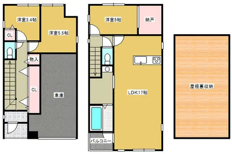 大阪府門真市小路町【一戸建】の間取り