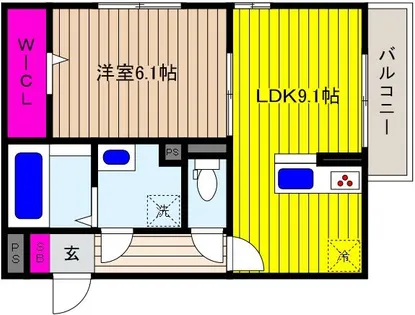 兵庫県神戸市東灘区御影中町4丁目【アパート】の間取り