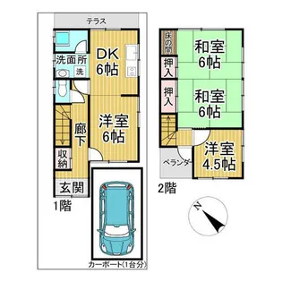 大阪府岸和田市三田町【一戸建】の間取り