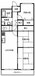 大阪府箕面市桜井2丁目【マンション】の間取り