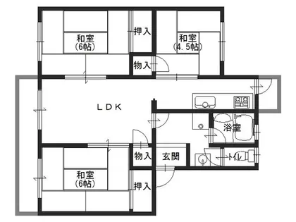 新金岡3丁1番E住宅8棟【4階】の間取り