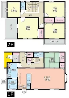 福岡県北九州市小倉南区沼新町2丁目【一戸建】の間取り